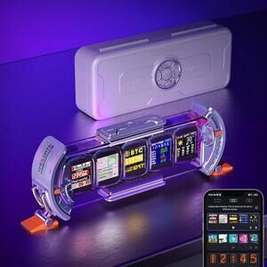 Divoom Times Gate - Cyberpunk Gaming Setup Digital Alarm Clock Smart APP, WiFi